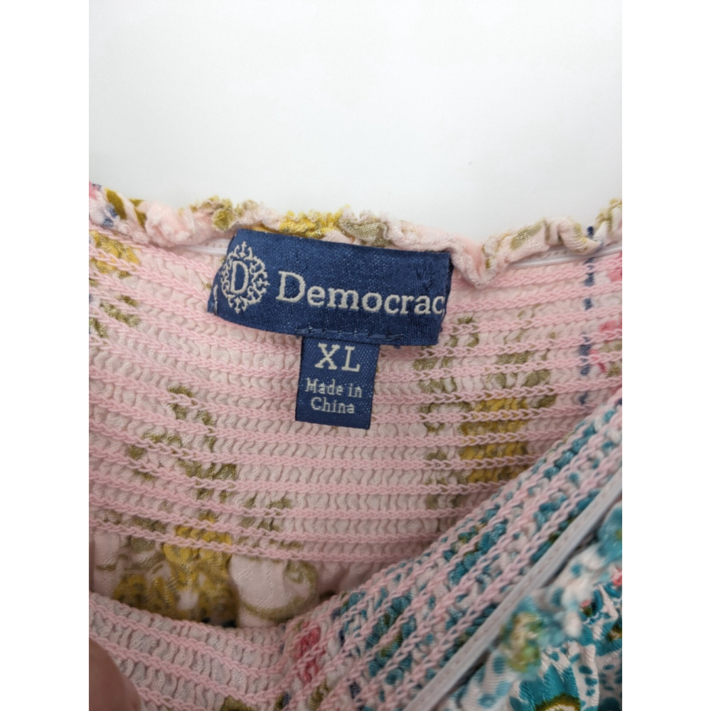 Democracy Multicolor Patchwork Blouse - image 6